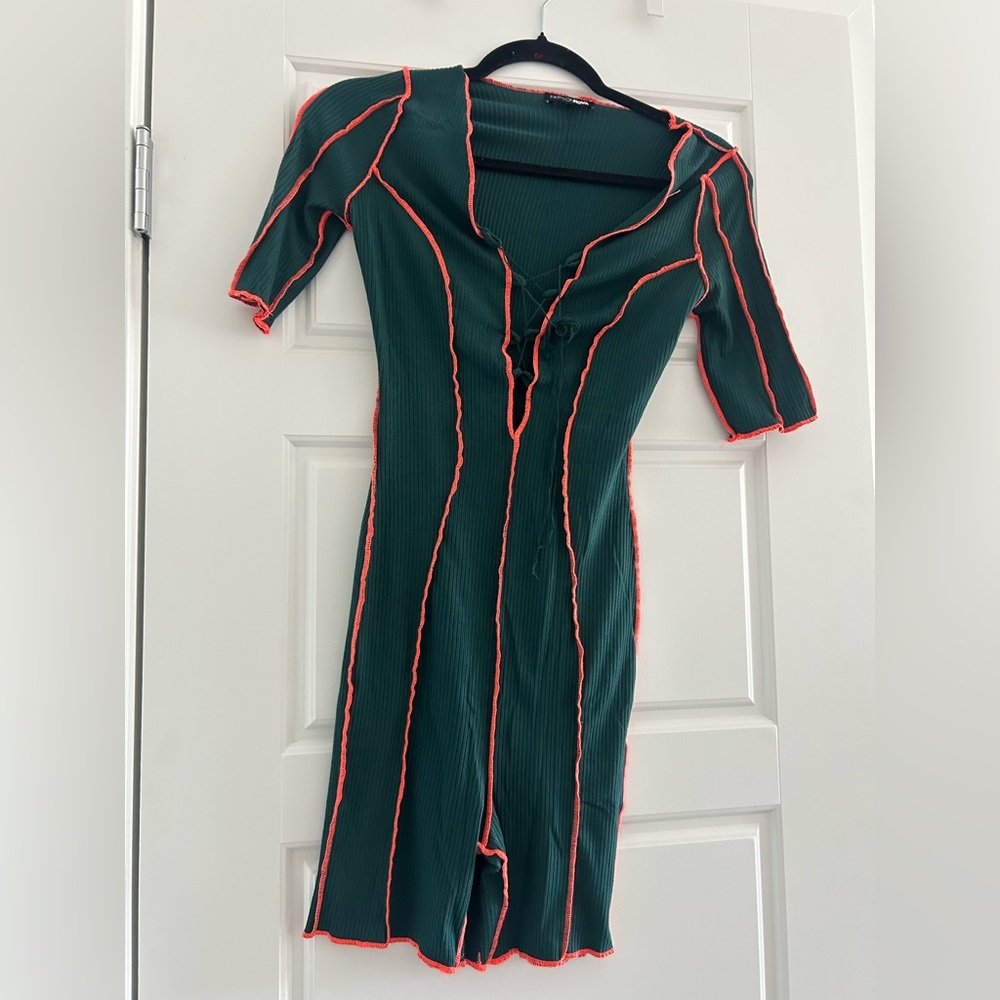 Fashion Nova Green Cowl Neck Bodycon Dress